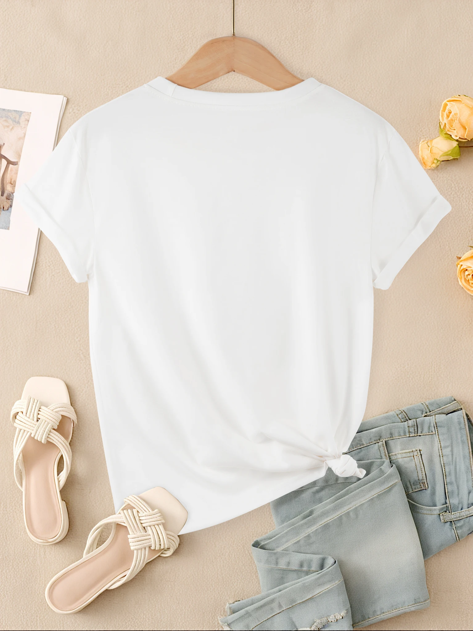 Lucky Green Clover креативная футболка с буквенным принтом женская мягкая свободная