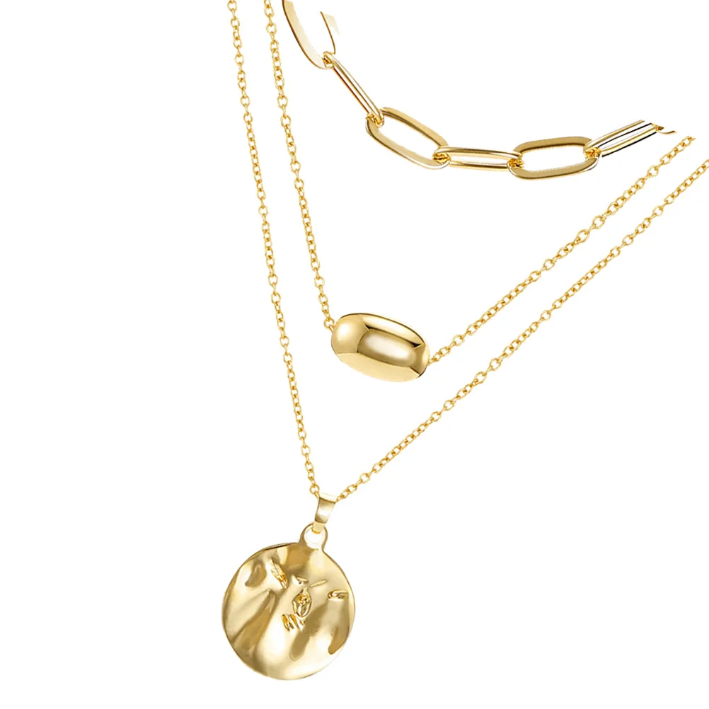 

Necklace Choker Circle Chain Dainty Clavicle Pendant Tierbohemian Double Collar Layer Vintage Women Layered