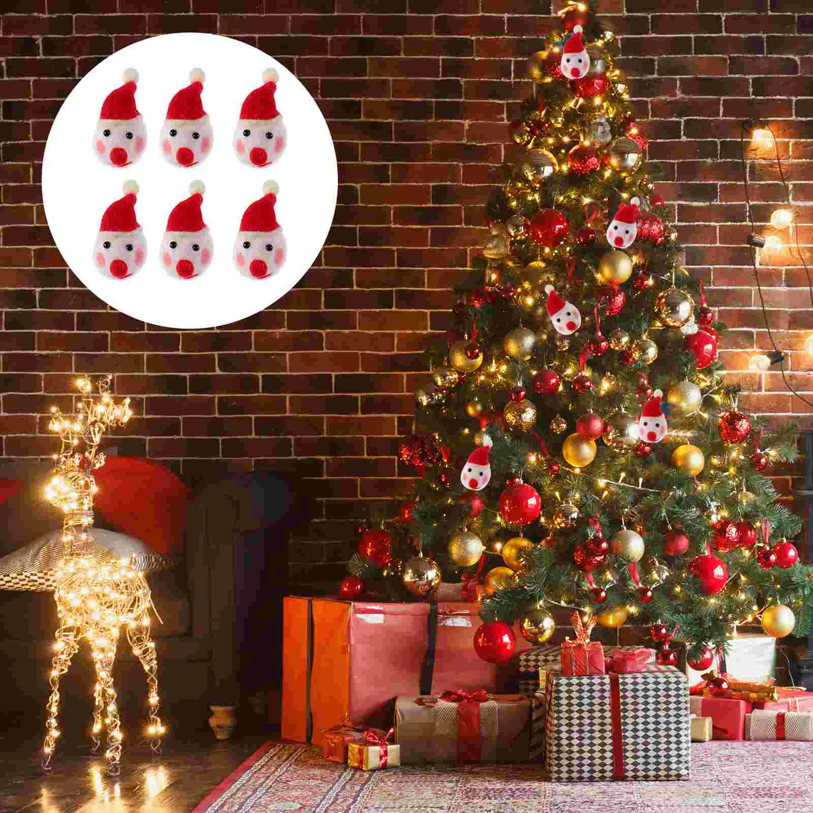 

6pcs Chic Mini Creative Accessory Snowman Ornament DIY Accessory Felt Decoration for Christmas