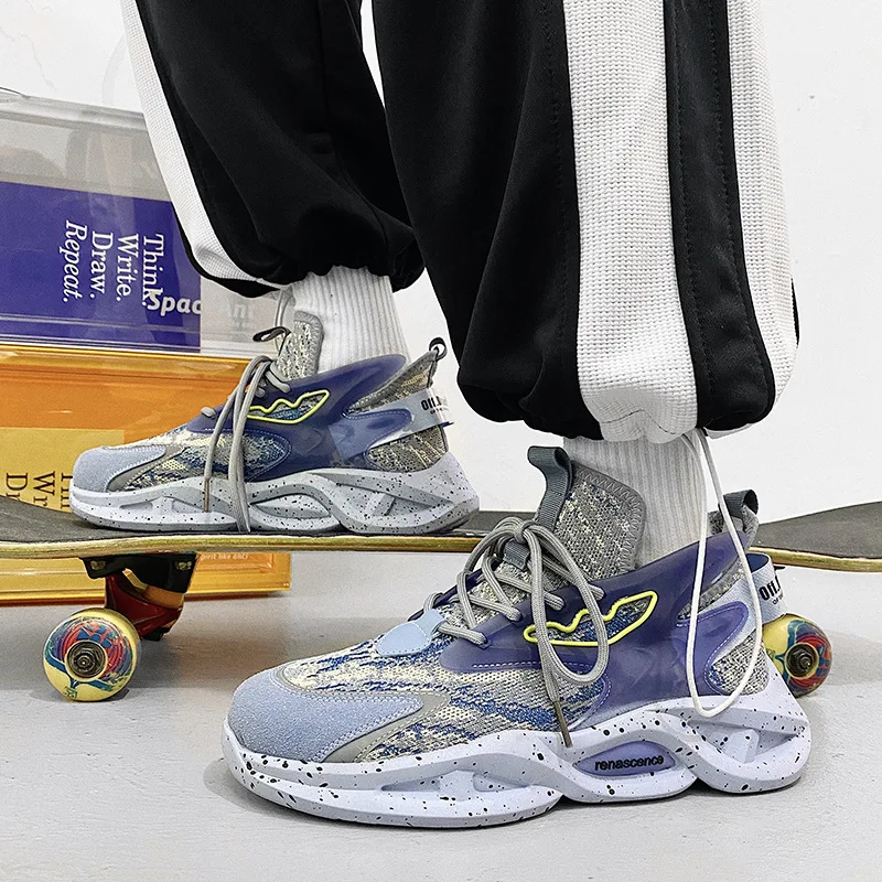 

Men's Shoes New Increase Men's Shoes Net Surface Breathable Leisure Shoes New Flying Woven Casual Sports Shoes Dad Shoes