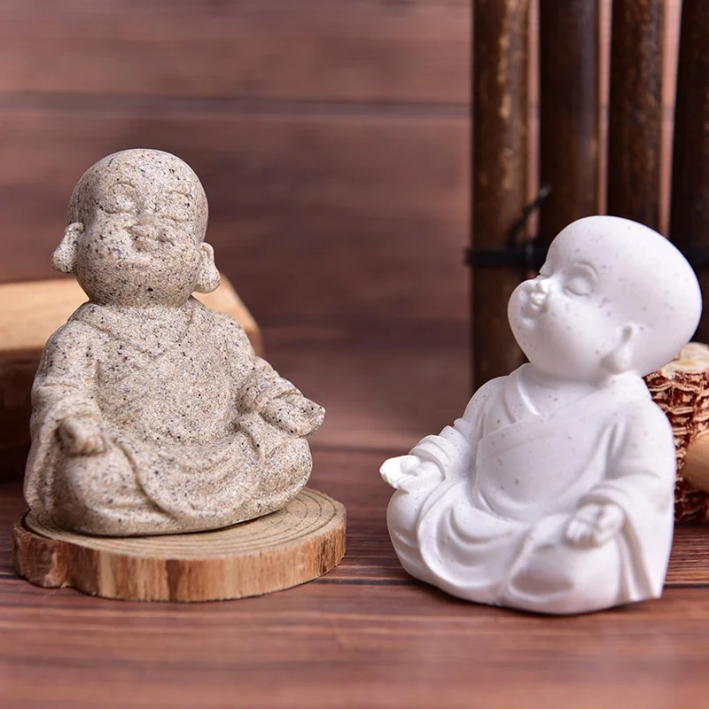 

Милые маленькие искусственные песчаники, восхитительные китайские статуэтки Будды, прекрасная фигурка для домашнего декора, креативный подарок