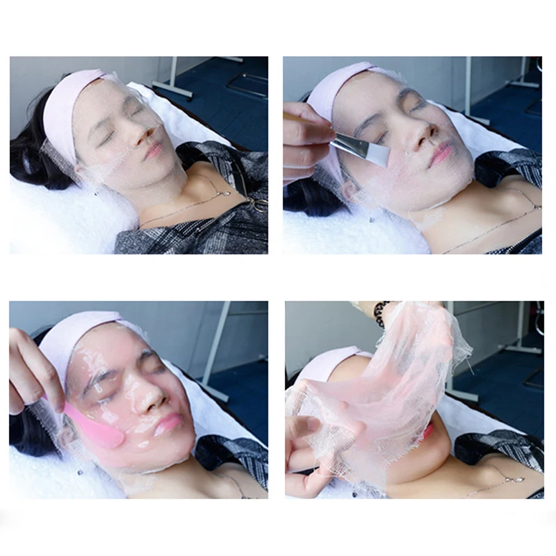 

100Pcs Mask White Soft Film Gauze Mask Cotton Beauty Disposable Special Face Paper Skin Management Beauty Salon Film Towel