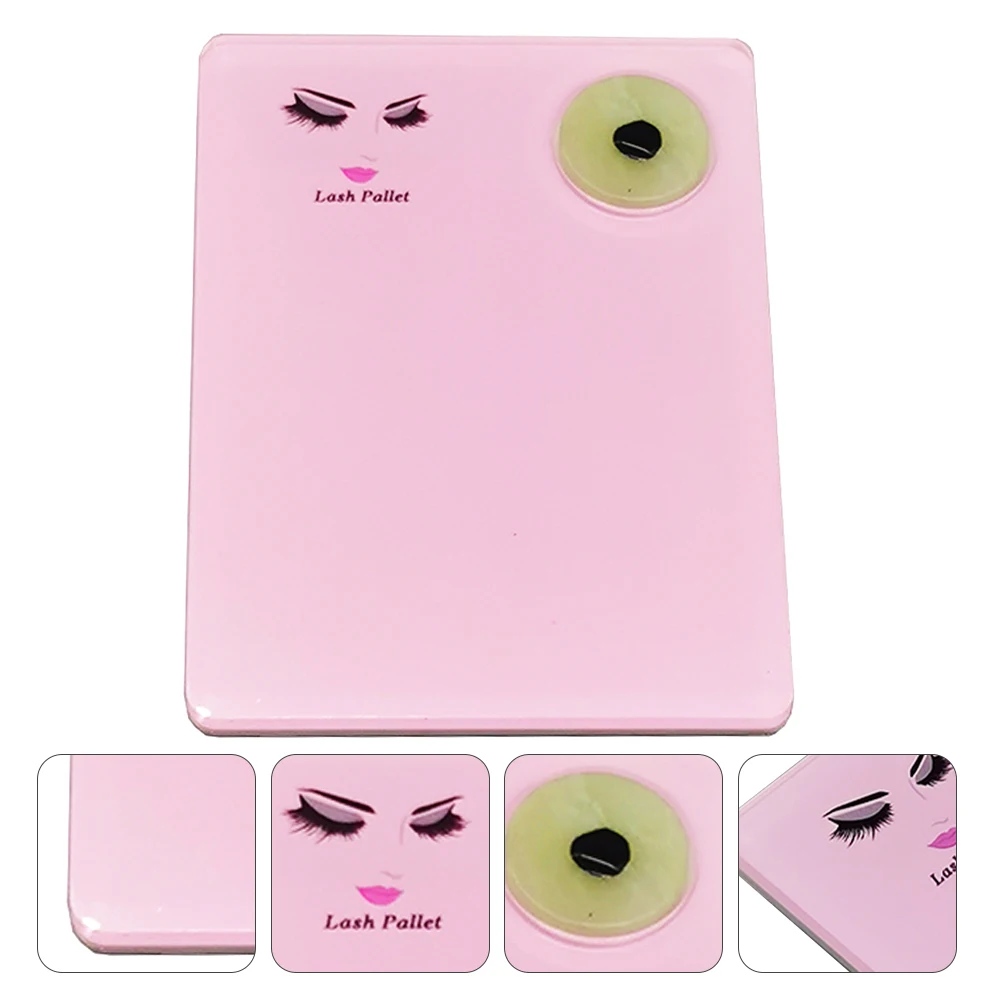 

1Pc Pink Eyelash Beautify Gasket Household Beauty Salon Eyelash Grafting Board Operating Plate With Green Jade Chips