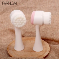 rancai blackhead removal massage makeup brushes skin care tool double side face cleaning brush silicone facial deep pore cleaner