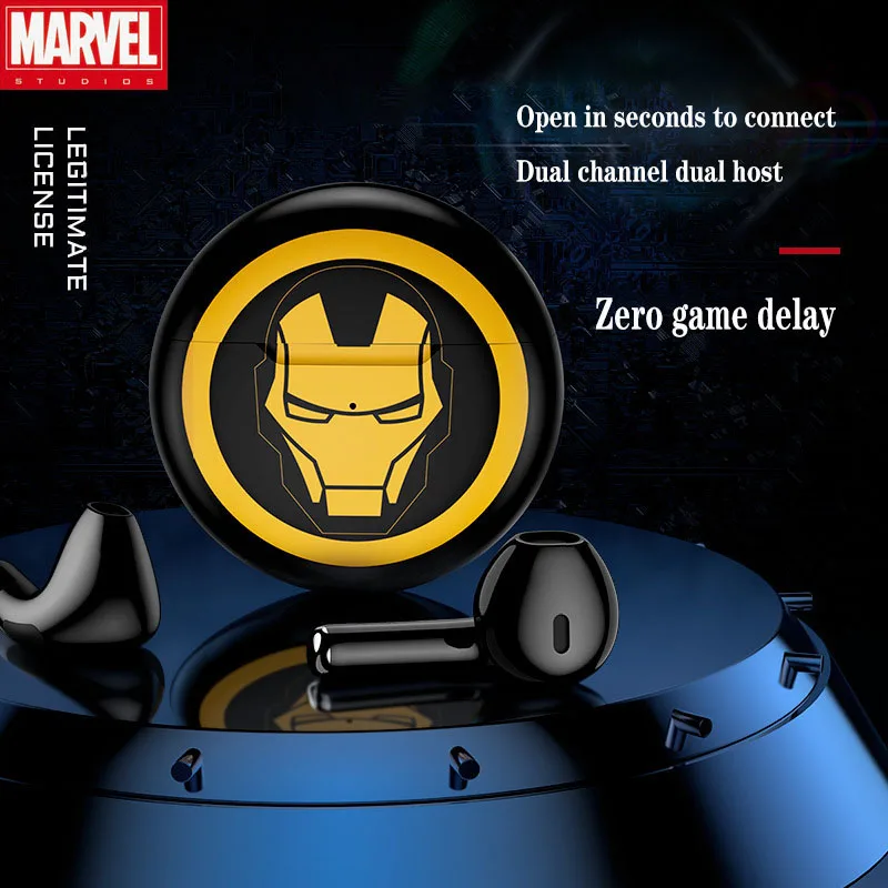 

Оригинальные Мультяшные беспроводные наушники Bluetooth Марвел Железный человек Bluetooth 5,0 сенсорные шумоподавляющие Наушники унисекс