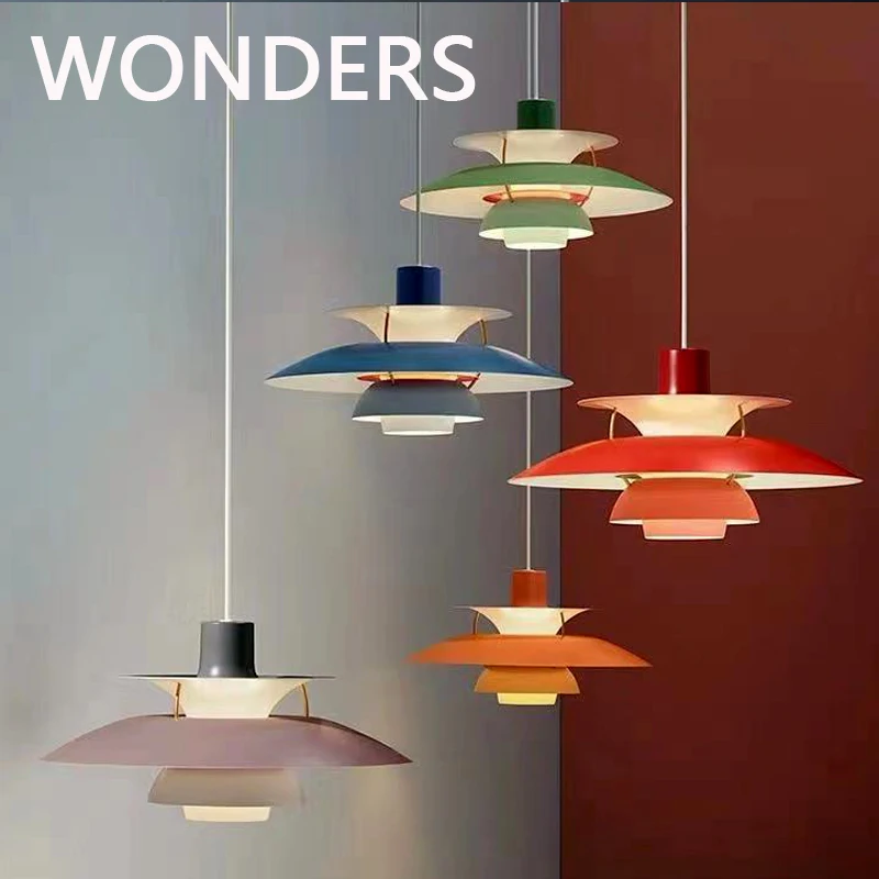 LED Pendant Lamp Nordic Colorful Ceiling Chandeliers Fashion Restauran Bar Indoor Pendant Lights Home Decors Lighting Fixture