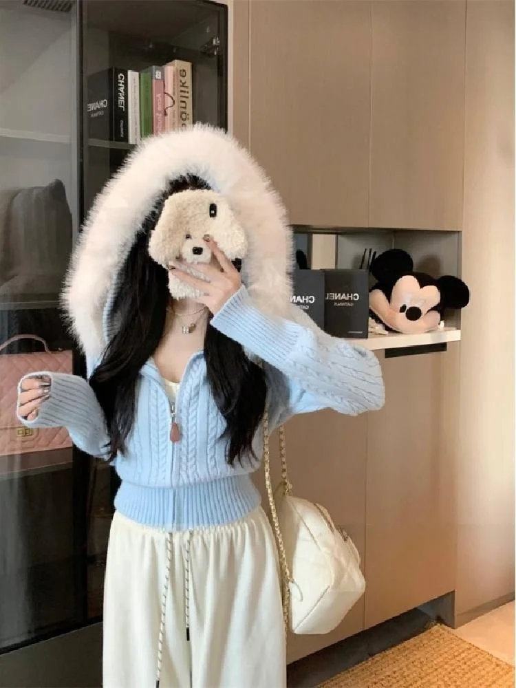 Французский sle Повседневный дизайн Sense Slim fit Нежный темпераментный меховой