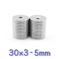 12510152030pcs 30x3 5 round strong powerful magnets 303 mm hole 5mm 30x5 disc countersunk search magnet 30x3 5mm 303 5