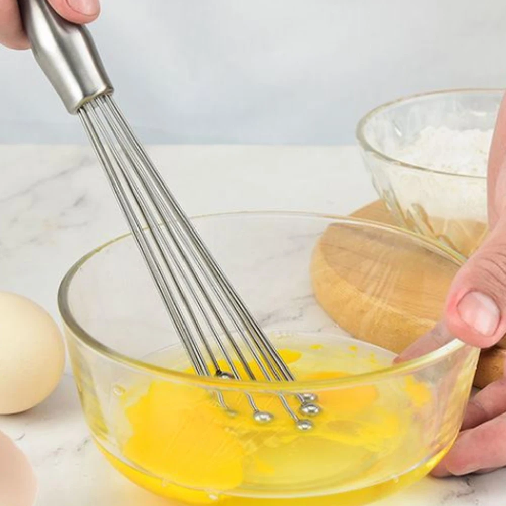 

Stainless Steel Ball Whisk Mixer Rust-proof Bead Egg Whipper Handheld Egg Beater Kitchen Blending Tools Household Egg Tools