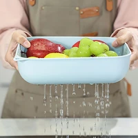 3pcs set plastic kitchen strainer vegetable fruit washing noodle colander household drain basket washed plastic filte