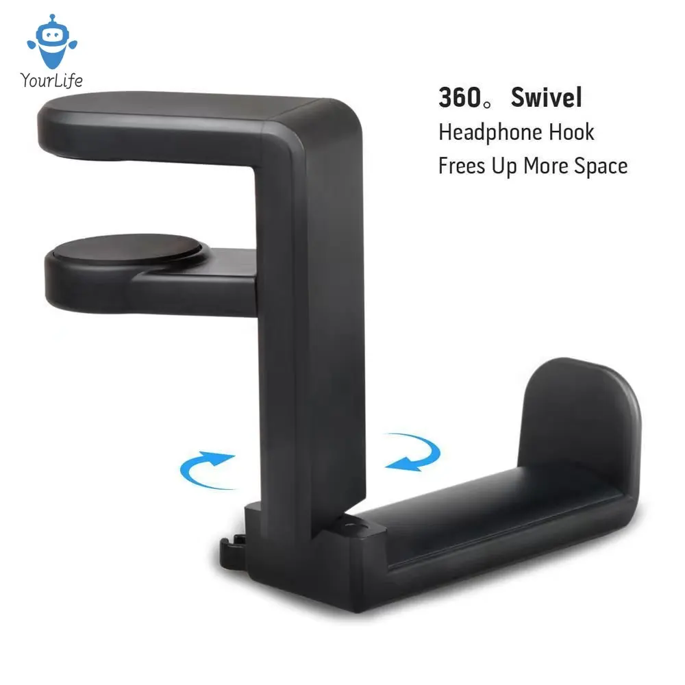 Table Headset Holder Under Desk Headphone Stand Display Rack Hook for Gaming enlarge
