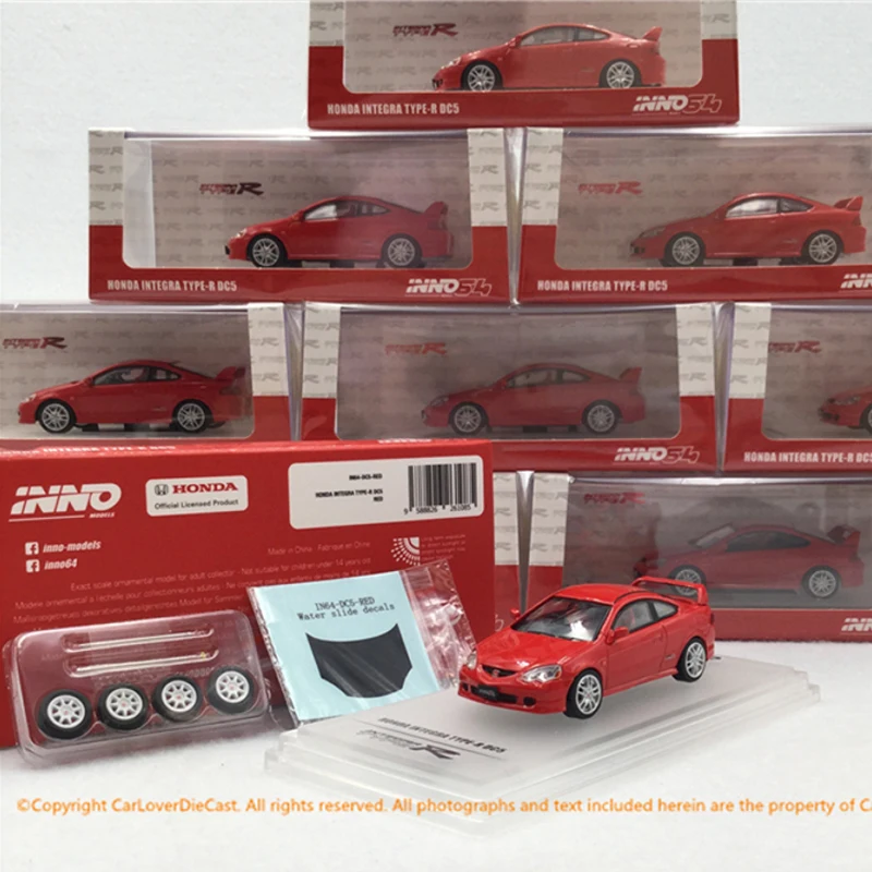 

Коллекция литых под давлением дисплеев автомобилей INNO 1:64, модель Cr Honda Integra TYPE-R DC5, красный