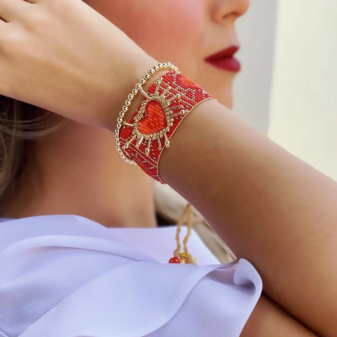 

Go2boho мексиканское сердце любовь Pulseras ювелирные изделия ручной работы Тканые Miyuki бусы браслет для женщин подарок лучшие друзья