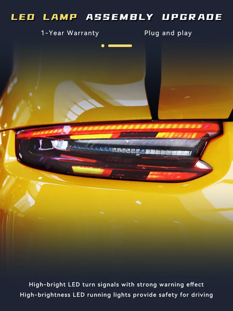 2 шт. авто фонари для Porsche 911 2012-2015 гг. Задний фонарь Модифицированный DRL задний