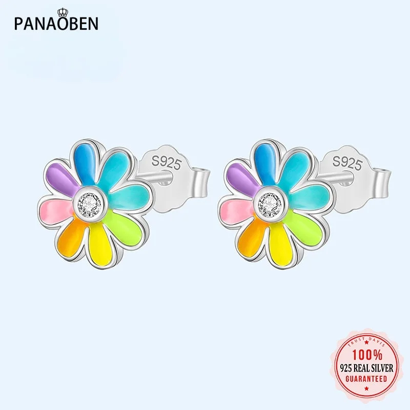 

❤Женские серьги-гвоздики из серебра 925 пробы, с глазурью