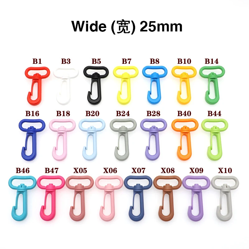 25mm Lobster Claw Clasp 10pcs Candy Color Hard Plastic Lobster Clasp Hooks Clips for DIY Crafts Key Chain Backpack Accessories