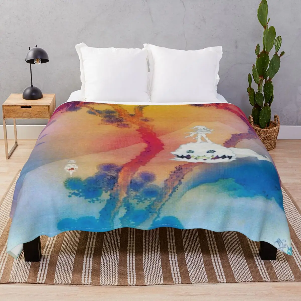 

KIDS SEE GHOSTS MERCH Blanket Coral Fleece Winter Multifunction Throw Blankets for Bedding Home Couch Travel Office