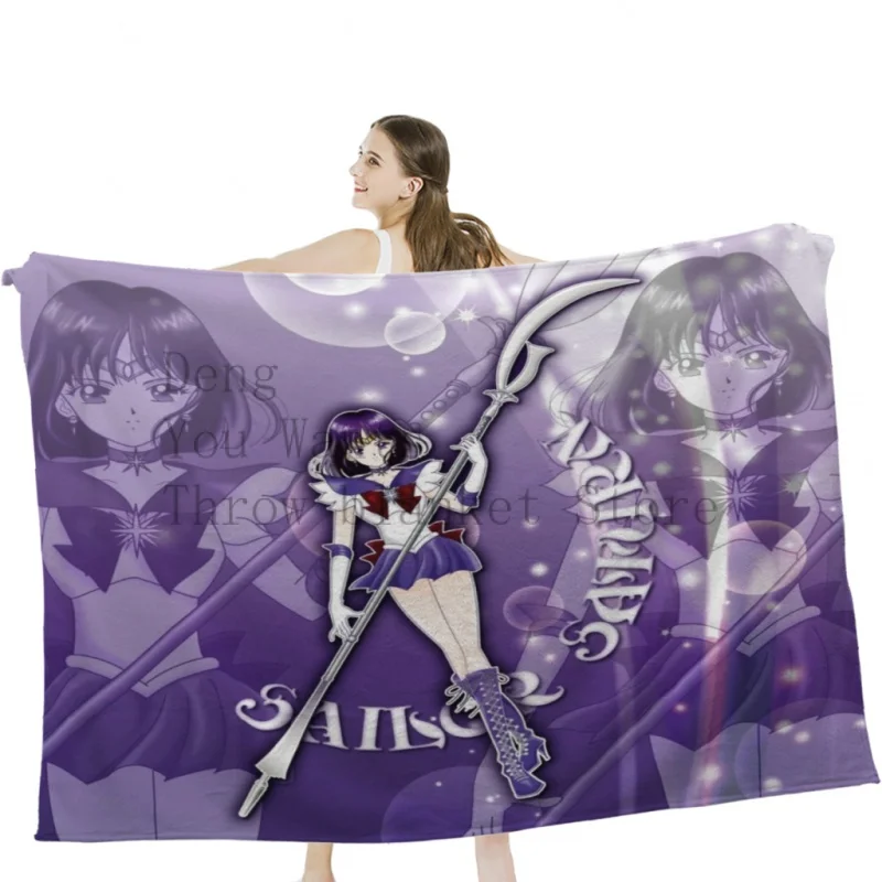

Мягкое бархатное одеяло Сейлор Сатурн, легкое одеяло для кровати, Флисовое одеяло для домашнего декора