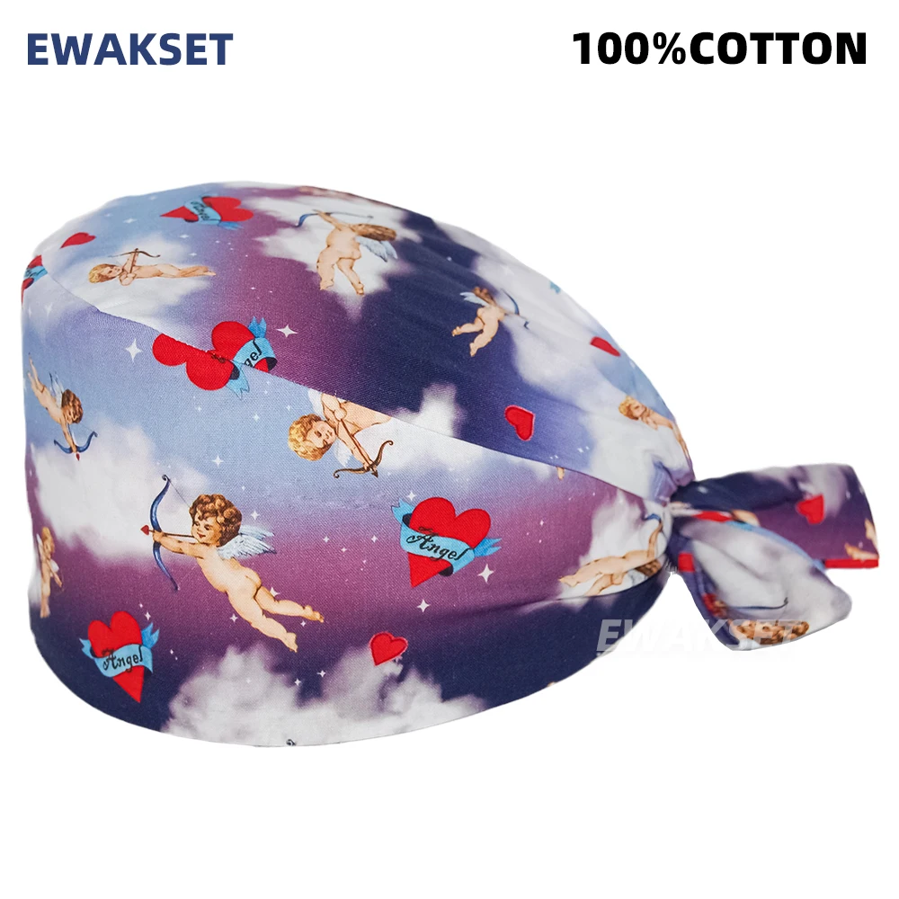 Регулируемая мультяшная шапка из чистого хлопка рабочая лабораторная Рабочая