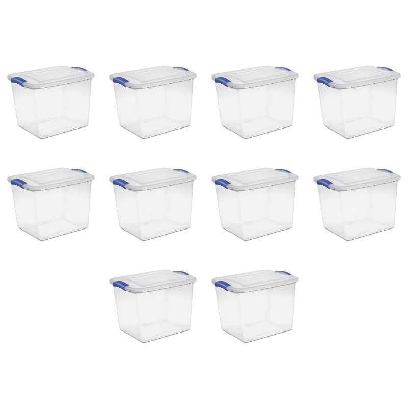 

Sterilite 27 Qt. Latch Box Plastic, Stadium Blue, Set of 10