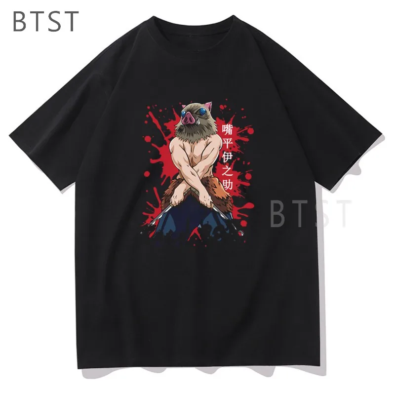 

Demon Slayer Inosuke T Shirt Men Short Sleeve Cotton T-shirt Print Japanese Tee Tops Fashion Anime Manga Tshirt Dropshipping
