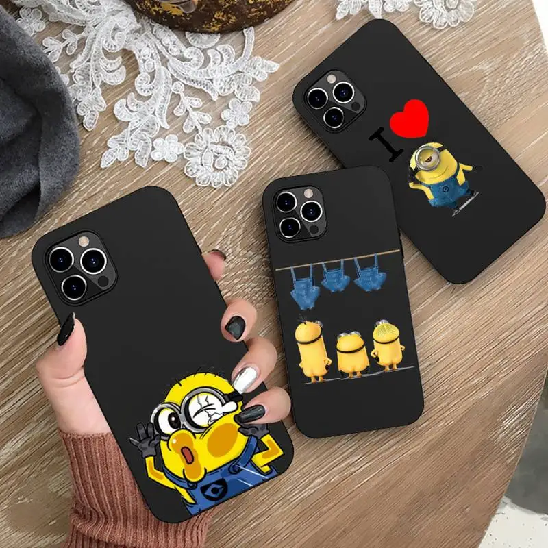 

M-Miniones-Cartoons-Cute Phone Case for iphone 13 12 11 Pro Mini XS MAX 8 7 Plus X SE 2020 XR Silicone Soft cover