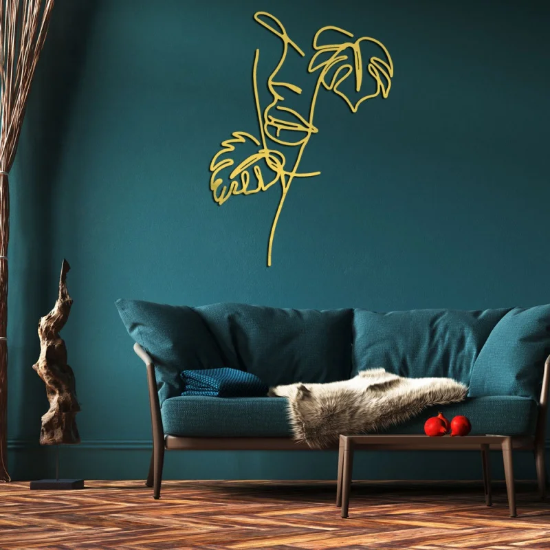 

[Wall Decor] Jm1058 Cross-Border Geometric Lines Leaves Beauty Stereo Acrylic Mirror Stickers Home Decoration Self-Adhesive Wall