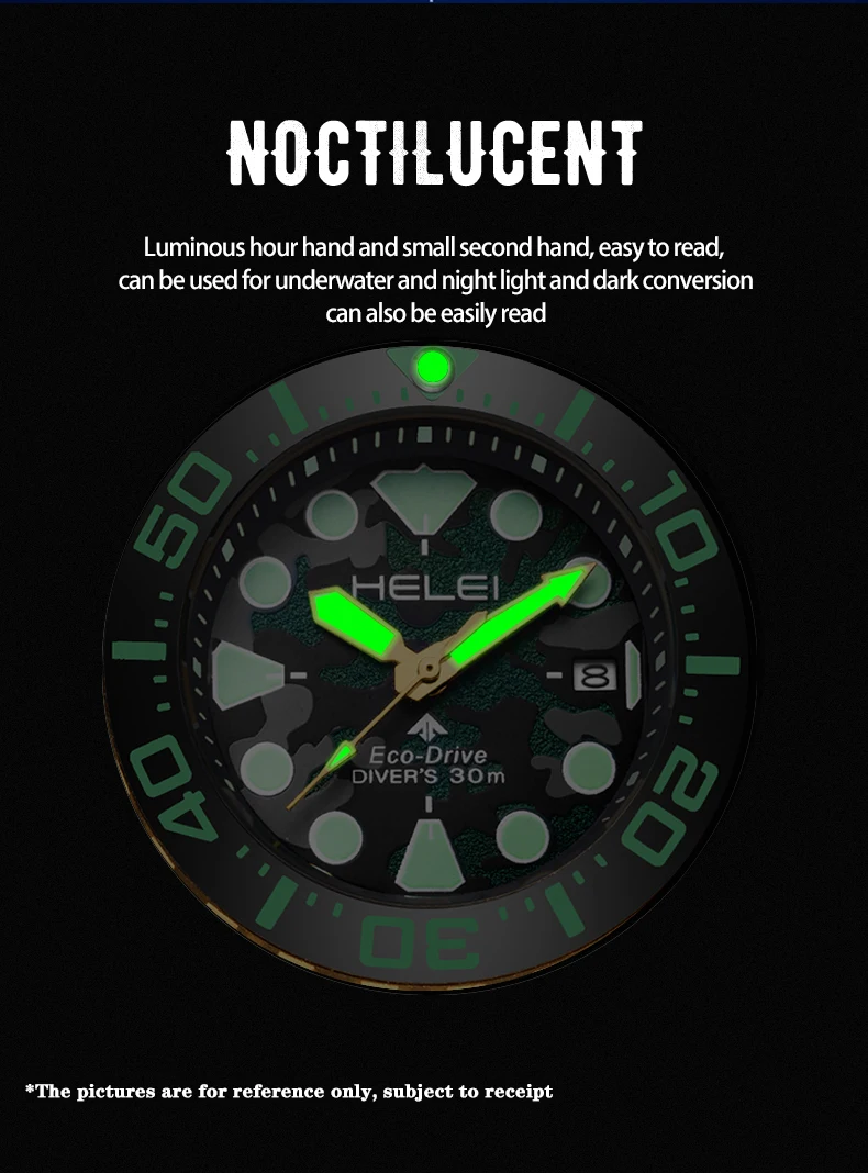 Часы HELEI Мужские кварцевые деловые брендовые Роскошные водонепроницаемые