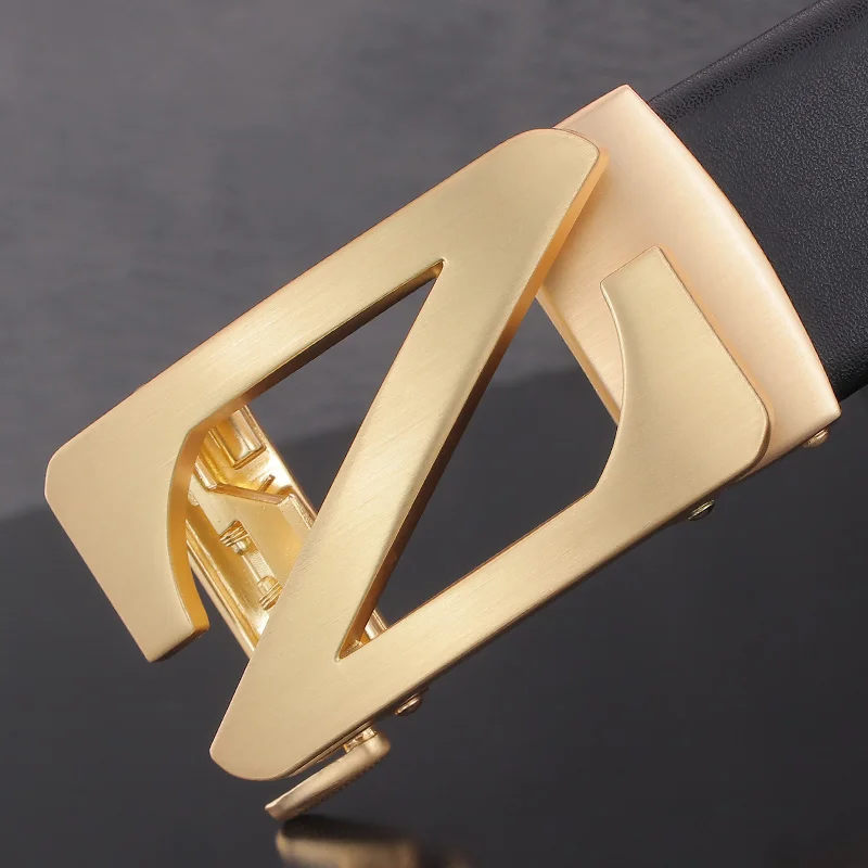 

High Quality Black Z Letter Designer Belts Men Automatic Buckle Luxury Famous Brand Genuine Leather Waist Strap Ceinture Homme