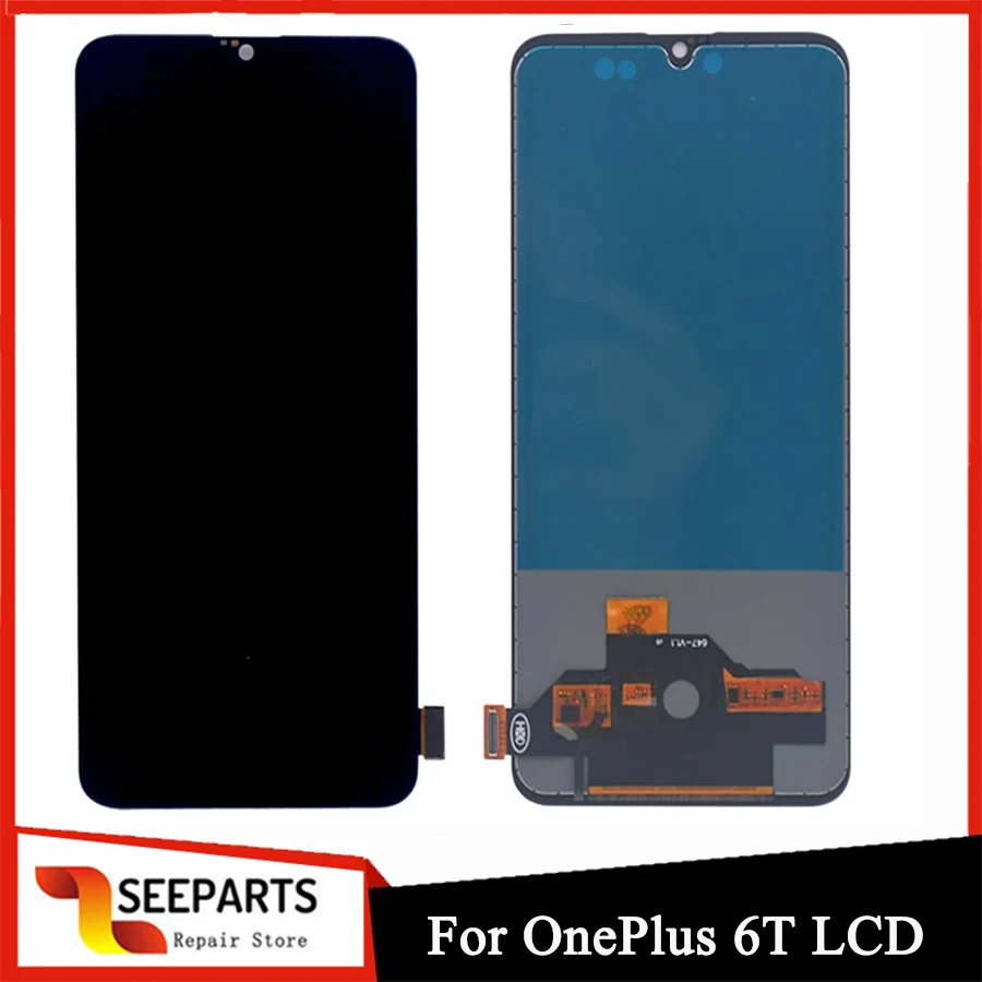 

Для Oneplus 6T ЖК-дисплей + сенсорная панель дигитайзер в сборе сменный ЖК-экран для One plus 6t Мобильный телефон 6,41"