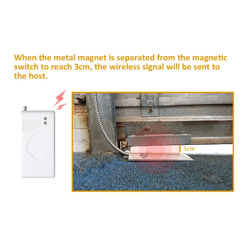 

433MHz Window Magnetic Detector Alarm Home Security Waterproof Wireless Magnetometer Roller Shutter Rolling Door Gate Sensor