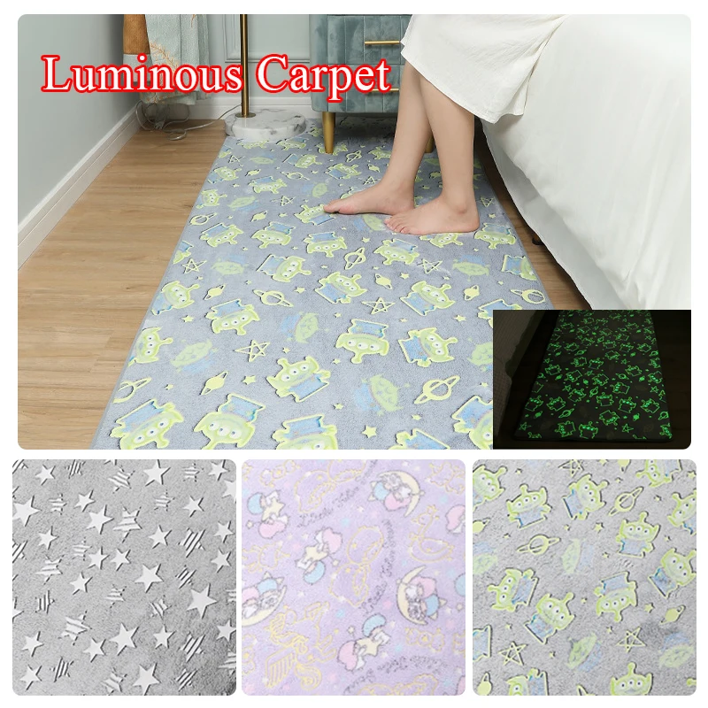 

Thick Luminous Carpet Plush Rug Soft Carpet Door Mat Antiskid Mat Water Absorption Bedroom Living Room Modern Bedside