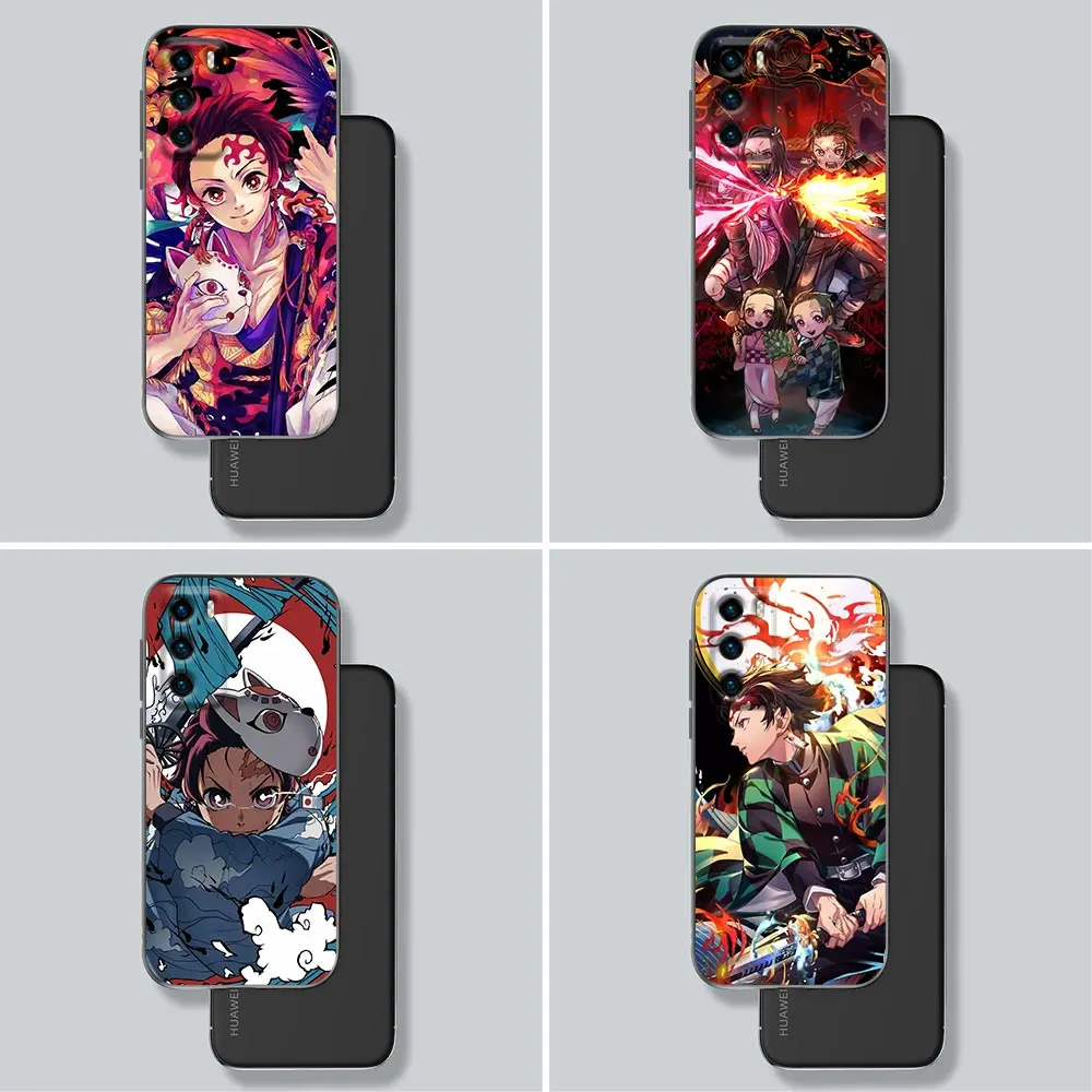 

Phone Case For Huawei P30 P40 P20 Lite P50 Pro P Smart Z 2019 2020 Cases Fundas Cover Anime Demon Slayer Kamado Tanjirou Nezuko
