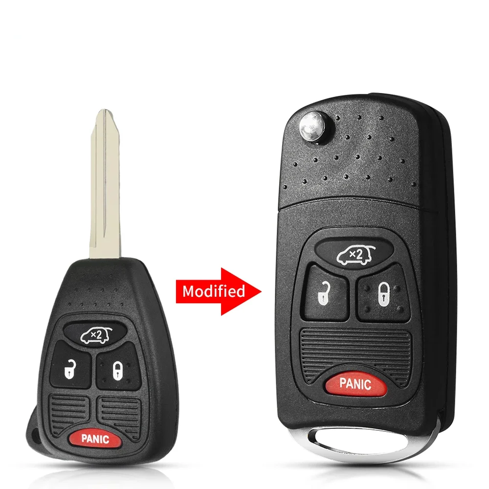 KEYYOU 1 шт. модифицированная версия для Chrysler Jeep Compass Wrangler Patriot Fob Flip 2 кнопки складной чехол для ключей от машины