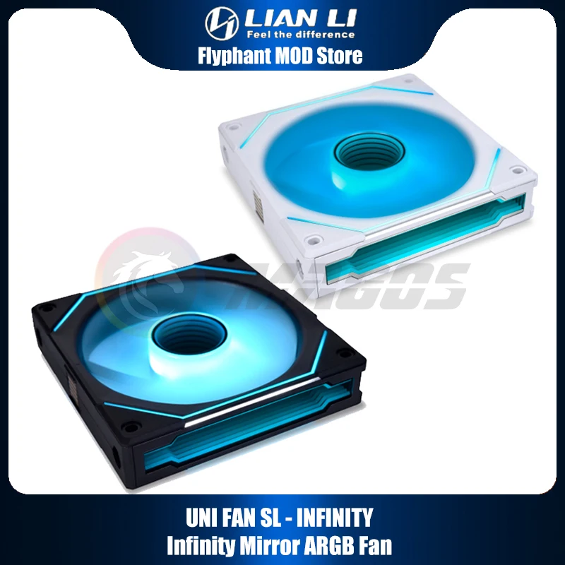 UNI FAN SL-INFINITY Lian Li UNI Fan SL Infinity 140, Mirror Daisy Chain ARGB Fan,L-Connect 3.0 System, черный/белый цвет