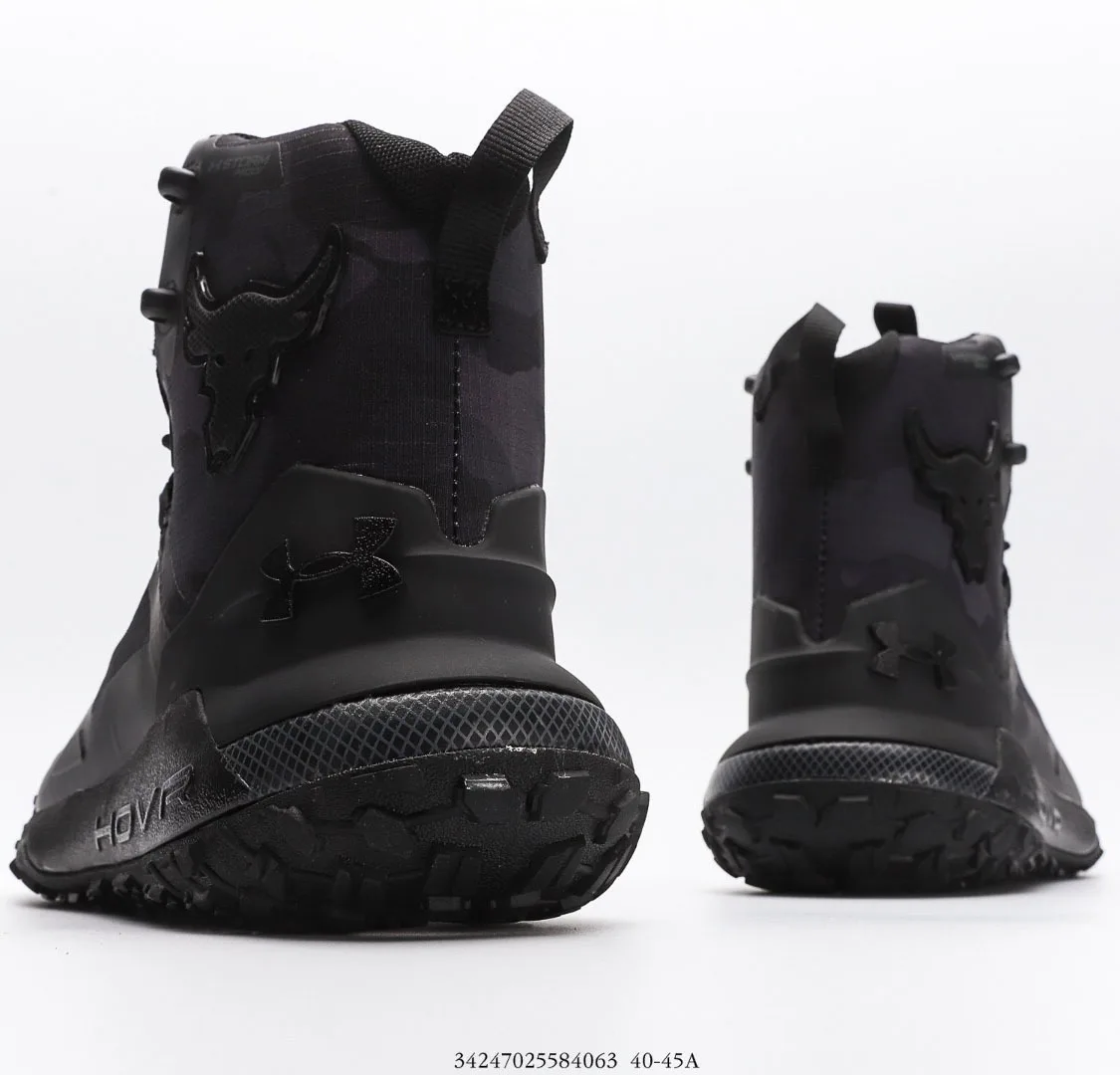 UNDER ARMOUR Men HOVR Dawn WP Project Bull Rock Johnson Outdoor Waterproof Tactical Boots Sneakers Training Gym High Upper Shoes