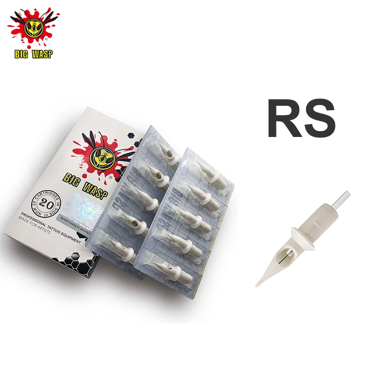 

BIGWASP RS Tattoo Needle Cartridges 20pcs/lot Disposable Sterilized Safety Tattoo Needle Tool For Tattoo Supplies Machines