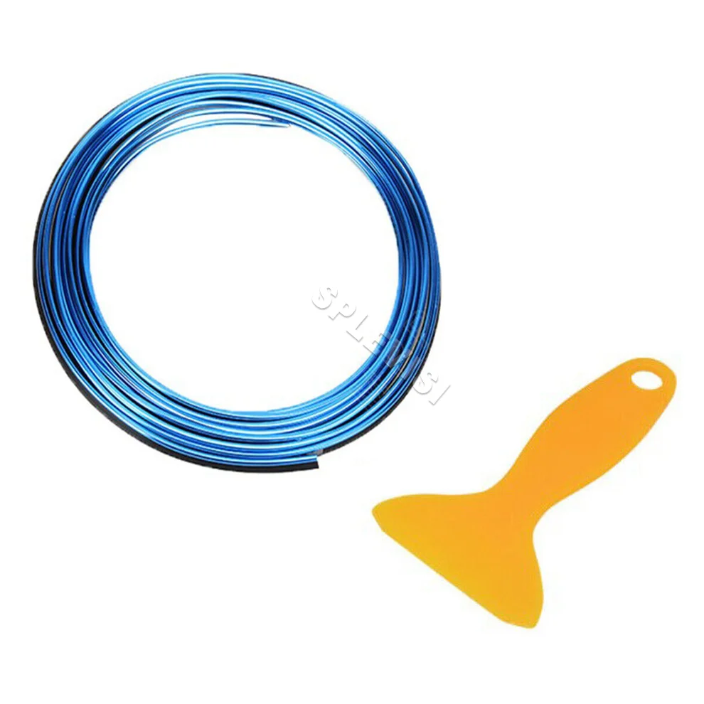 

5M Car Styling Interior Decoration Strip Chrome Blue Red Moulding Trim Air Dashboard Door Edge Auto Accessories