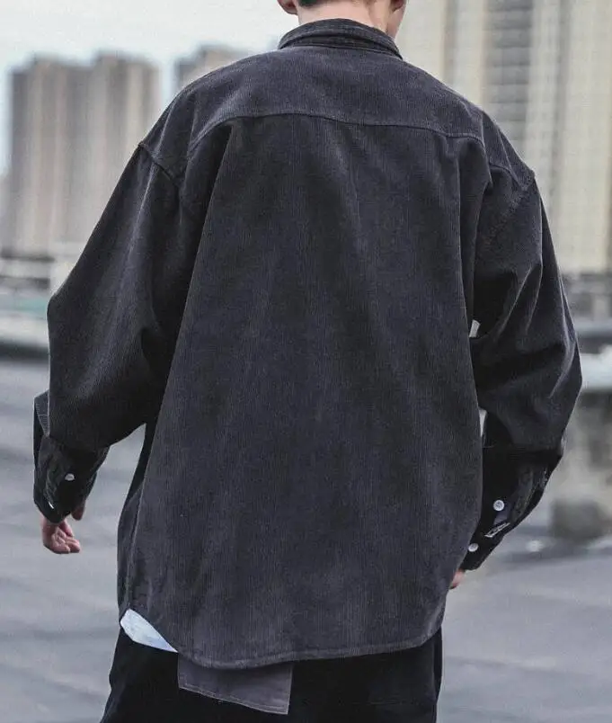 Corduroy Shirt Men's Full-Sleeved Spring Autumn Japanese Trend Shirts Casual Loose Shirt Men's Corduroy Outwear