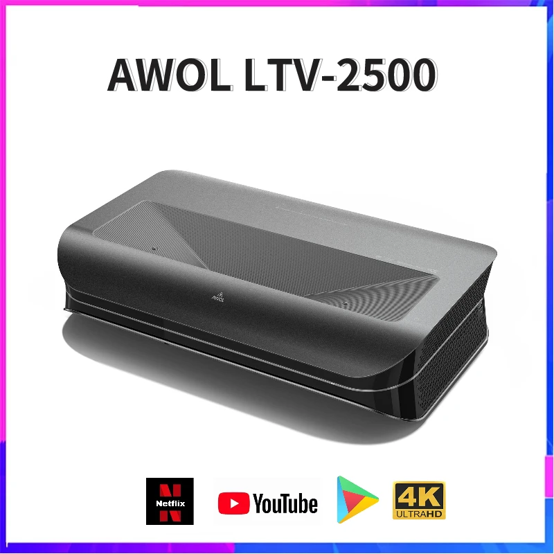 AWOL LTV-2500 4K UST Short Throw Projector Home Theatre Memc Dlp Proyector Laser 2000 Lumens