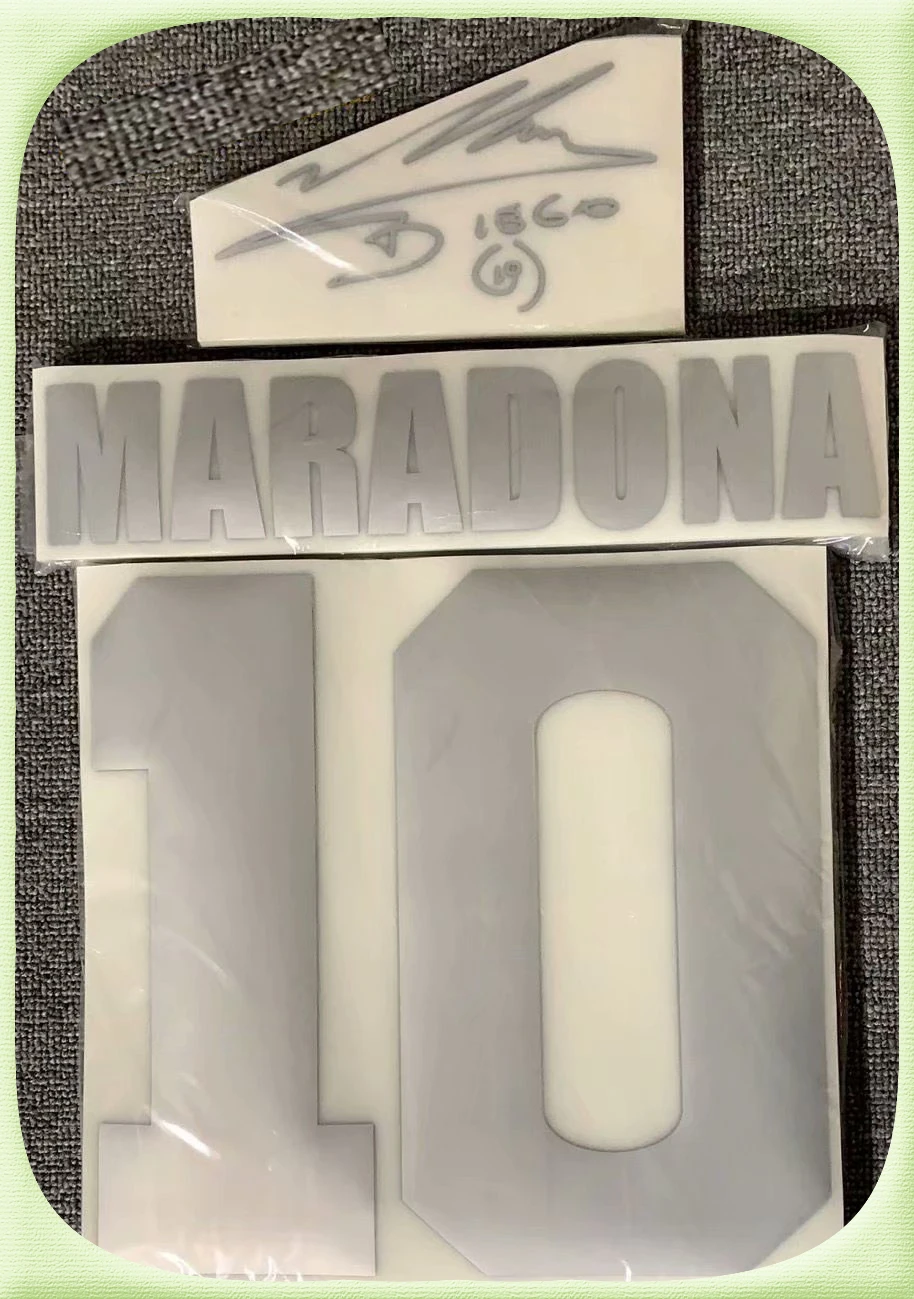 

#10 Maradona Nameset with Deigo Signature Soccer Patch Iron on Badge