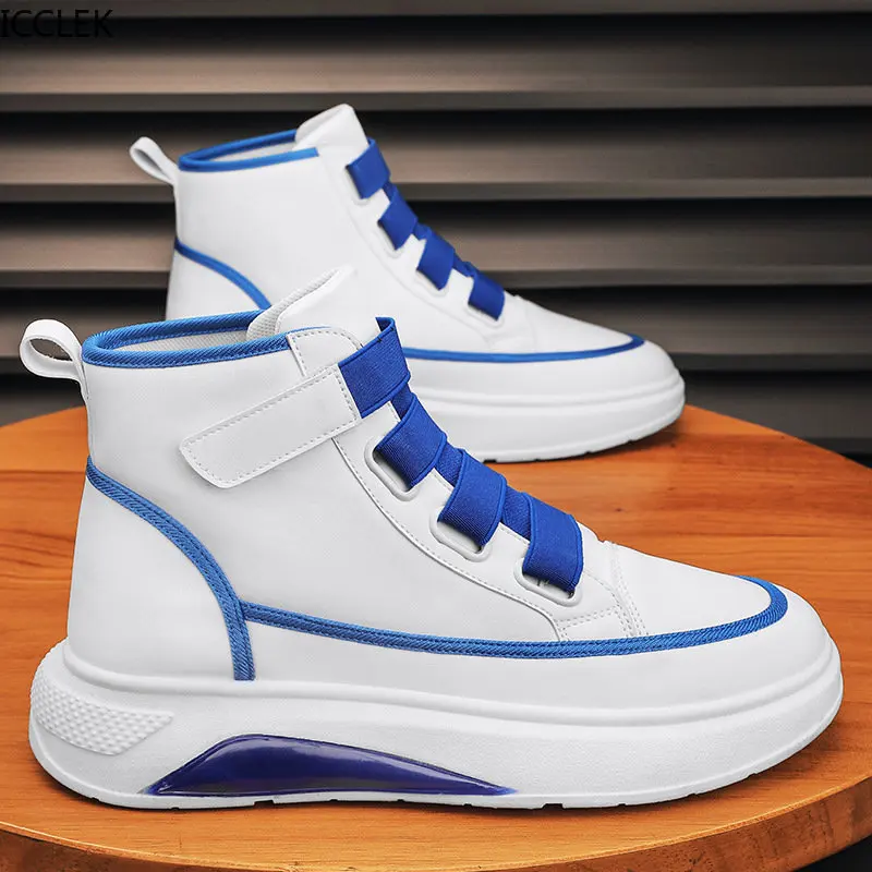 

Новинка Осень 2022, высокие кроссовки в Корейском стиле, повседневные универсальные кроссовки с подушкой, износостойкая теплая спортивная об...