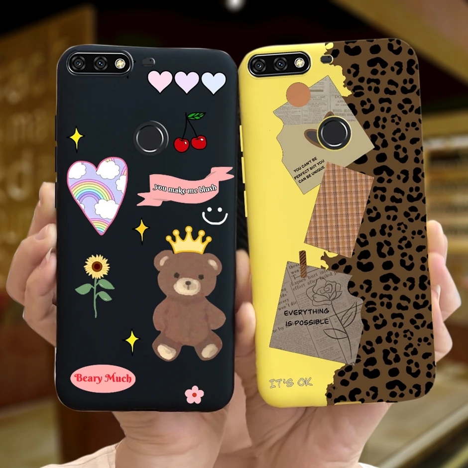 Мультяшный чехол для телефона с красивой девушкой Honor 7C 7 C Мягкая силиконовая