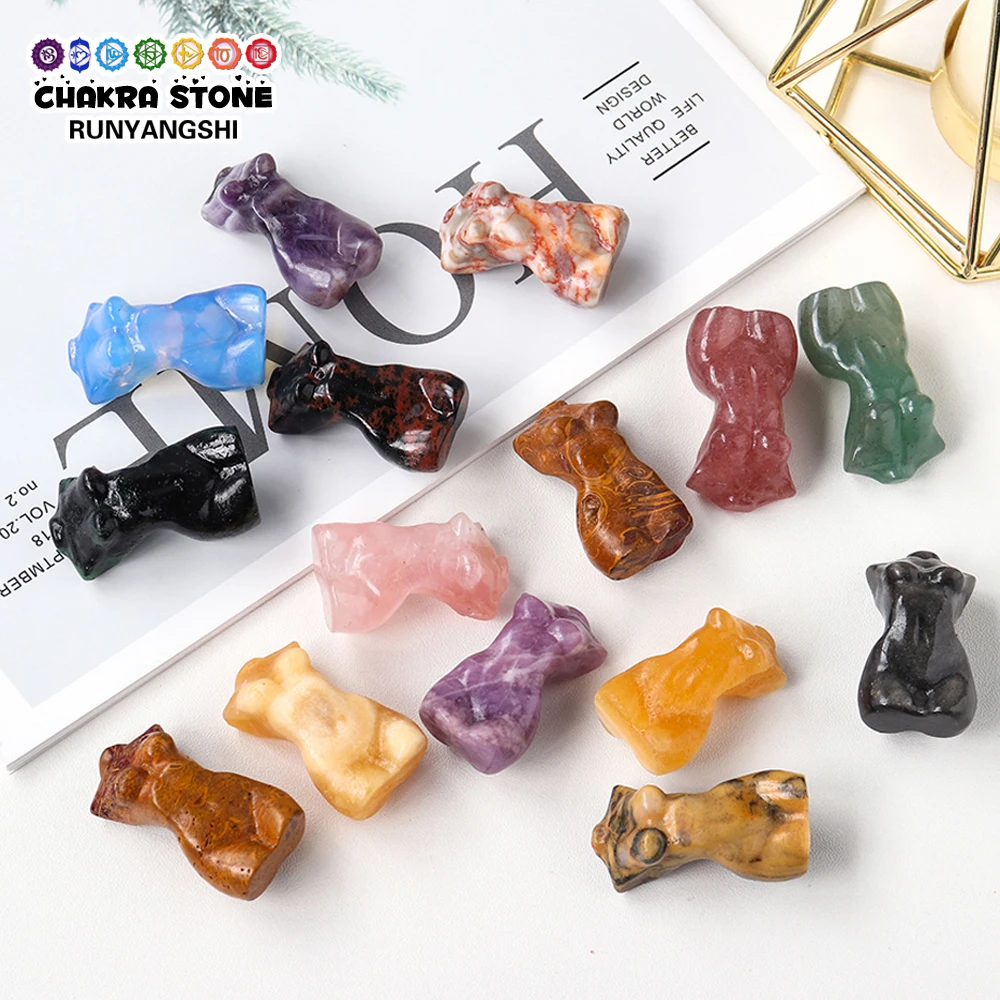 

Natural Energy Crystal Female Model Torso Carving Ornament Pieces Raw Stone Mine Standard Room Decoration Pieces Reiki Gift