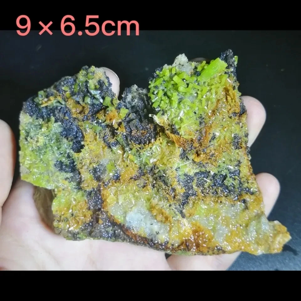 1Pcs 200G Chlorophosphite Yellow Green Natural Raw Mineral Crystal Ore Teaching Specimen Raw Stone Gem Collector Stone