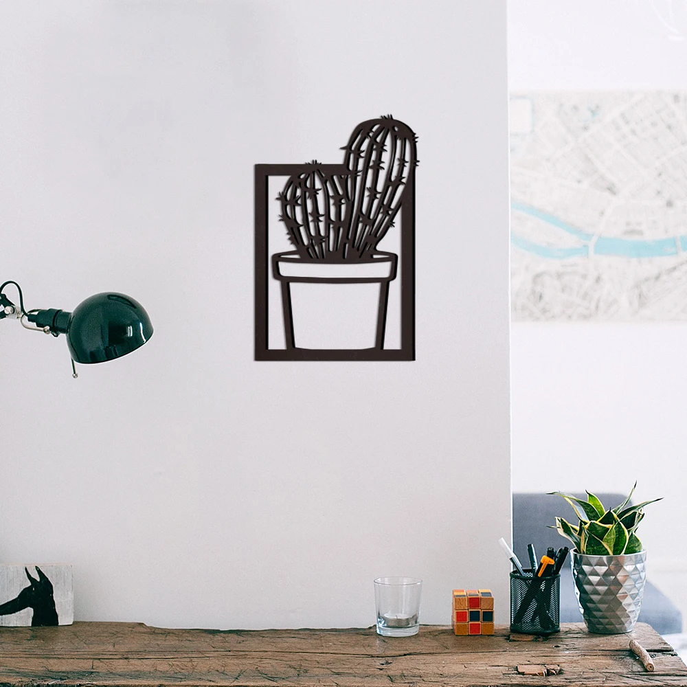 Putuo Декор пустынный кактус 4 шт. черная деревянная Современная 3D креативная