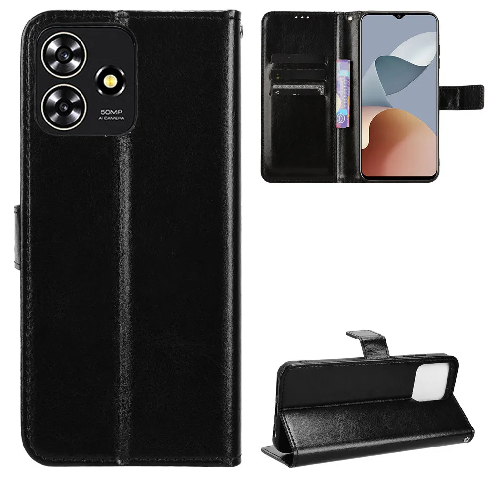 Для ZTE Blade V50 Design 4G Чехол Роскошный флип-чехол из искусственной кожи с ремешком и