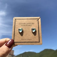 2019 new original creative silver color moonstone anti allergy love heart stud earrings for women fashion jewelry gifts