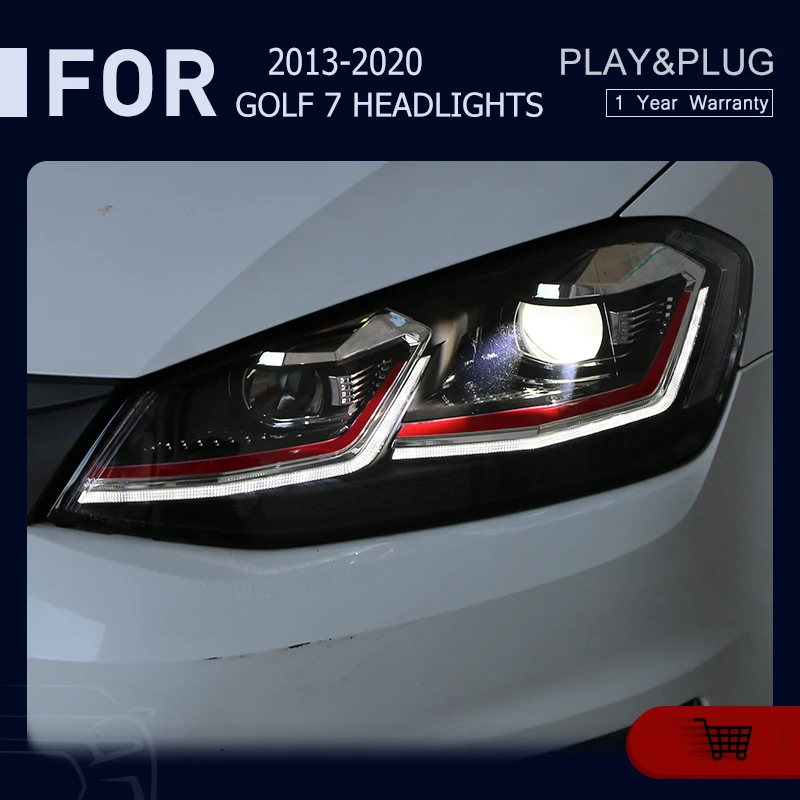 

Car Styling For VW Golf 7 MK7.5 Headlights Gti LED 2013-2020 7.5 Head Lamp DRL Moving Signal Projector