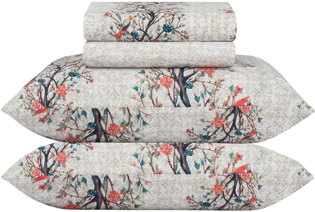 

Set Bed Sheet Double Highlight 04 Pieces Finn 140 Yarn Home Bedding Set Simple Fresh Comfortable Duvet Cover Set with Sheet